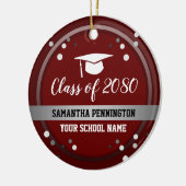 Abschluss Herzlichen Glückwunsch Confetti Red Keramik Ornament (Links)