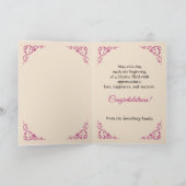 Abschluss Herzlichen Glückwunsch Damask Pink Card Dankeskarte (Innenseite)