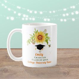 Abschluss Herzlichen Glückwunsch Gelbe Sonnenblume Kaffeetasse