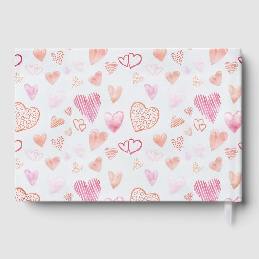 Abschluss Herzlichen Glückwunsch Herzmuster Custom Gästebuch (Rückseite)