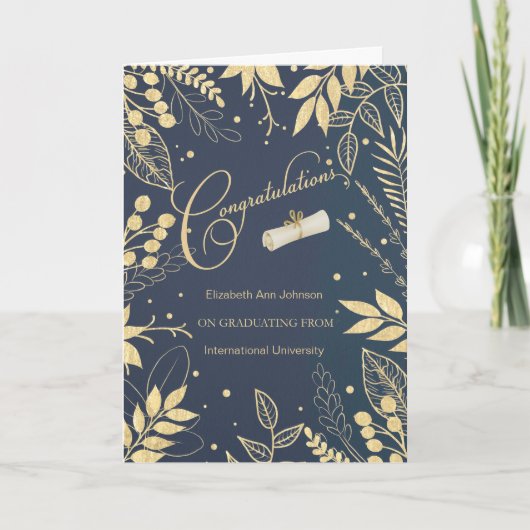 Abschluss Herzlichen Glückwunsch Individuelle Name Karte (Vorderseite)