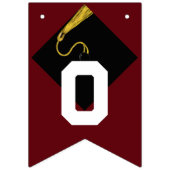 Abschluss Herzlichen Glückwunsch Maroon Wimpelkette (Zweite Fahne)