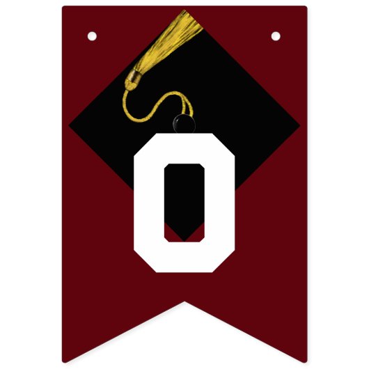 Abschluss Herzlichen Glückwunsch Maroon Wimpelkette (Zweite Fahne)