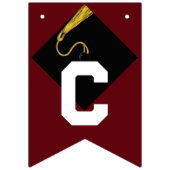 Abschluss Herzlichen Glückwunsch Maroon Wimpelkette (Erste Fahne)