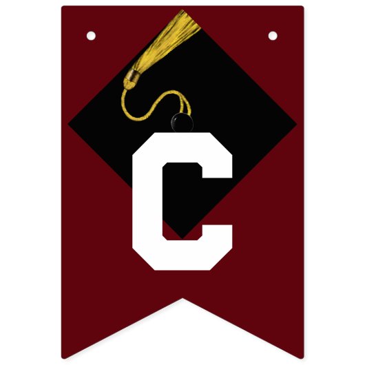 Abschluss Herzlichen Glückwunsch Maroon Wimpelkette (Erste Fahne)