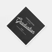 Abschluss Herzlichen Glückwunsch Party Schwarz-wei Serviette (Ecke)