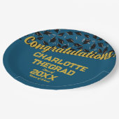 Abschluss Herzlichen Glückwunsch Personalisieren B Pappteller (Schrägansicht)