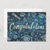 Abschluss Herzlichen Glückwunsch Postkarte (Vorne/Hinten)