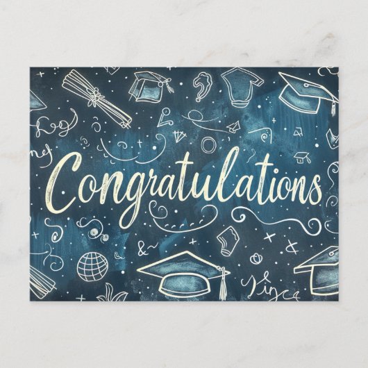 Abschluss Herzlichen Glückwunsch Postkarte (Vorderseite)