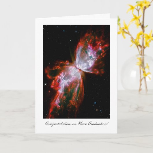 Abschluss Herzlichen Glückwunsch - Schmetterling N Karte (Gelbe Blume)