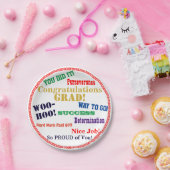 Abschluss Herzlichen Glückwunsch Typografie Pappteller (Party)