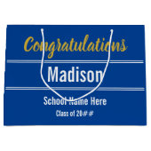 Abschluss Herzlichen Glückwunsch zu Blau und Weiß Große Geschenktüte (Vorderseite)