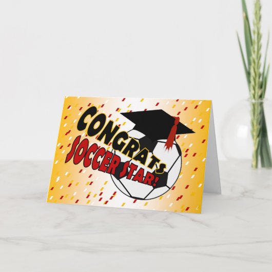 Abschluss Herzlichen Glückwunsch zu einem Fußballs Karte (Vorderseite)