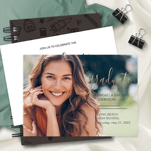 Abschluss High School Foto Party Ankündigung
