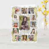 Abschluss High School FotoCollage | Goldmarmor Karte (Gelbe Blume)