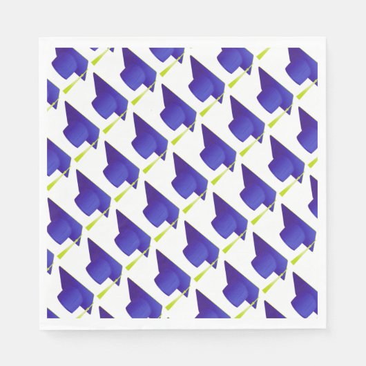 Abschluss High School, Uni Blue Cap Muster Serviette (Vorderseite)