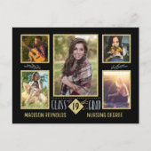 Abschluss High School Uni Grad Foto Collage Ankündigungspostkarte (Vorderseite)