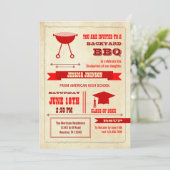 Abschluss-Hinterhof GRILLEN Einladung (Stehend Vorderseite)