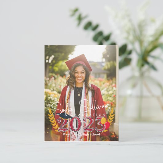 Abschluss Hochschule Gratulation Postkarte (Stehend Vorderseite)