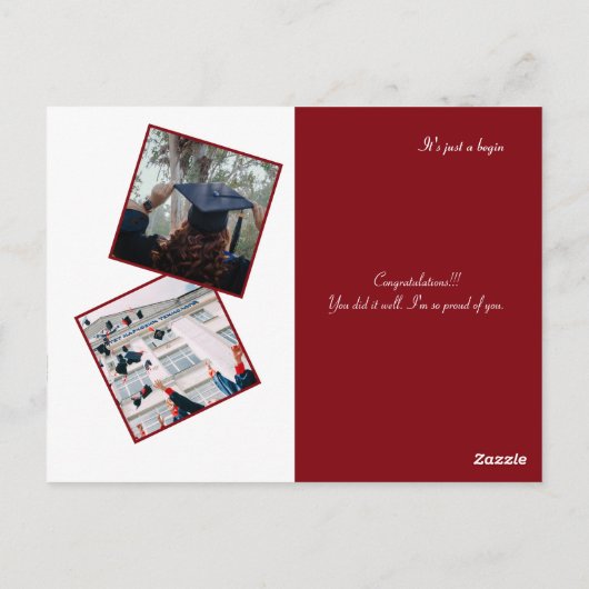 Abschluss Hochschule Gratulation Postkarte (Rückseite)