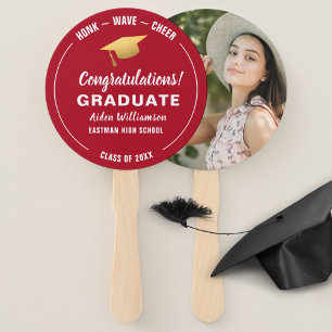 Abschluss Honk Wave Gold Grad Cap Custom Foto Fächer