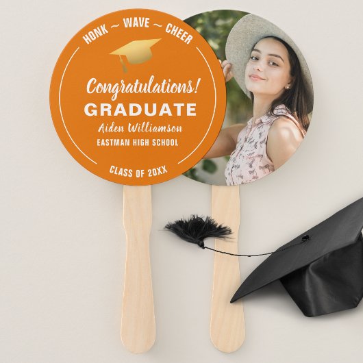 Abschluss Honk Wave Gold Grad Cap Custom Foto Fächer