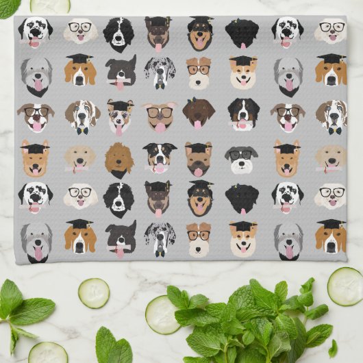 Abschluss Hund-Gesicht Geschirrtuch (Gefaltet)