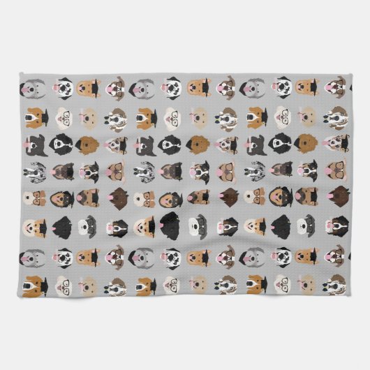 Abschluss Hund-Gesicht Geschirrtuch (Horizontal)