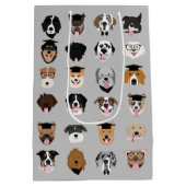 Abschluss Hund-Gesicht Mittlere Geschenktüte (Rückseite)