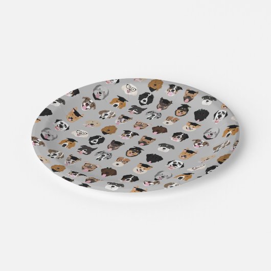 Abschluss Hund-Gesicht Pappteller (Schrägansicht)