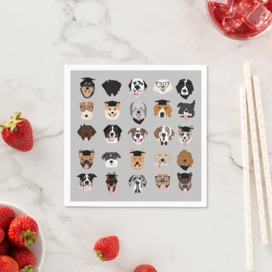 Abschluss Hund-Gesicht Serviette (Beispiel)