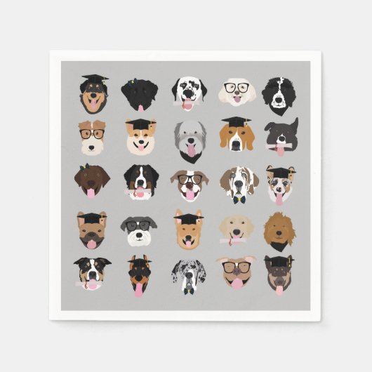 Abschluss Hund-Gesicht Serviette (Vorderseite)
