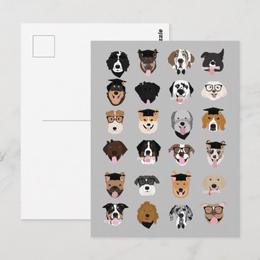 Abschluss-Hundeszenen Postkarte (Vorne/Hinten)