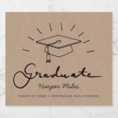 Abschluss Hut doododlen mit Rochen Party Bierflaschenetikett (Einzelnes Label)