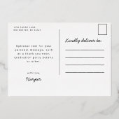 Abschluss Hut Goldkarte Folieneinladung (Rückseite)