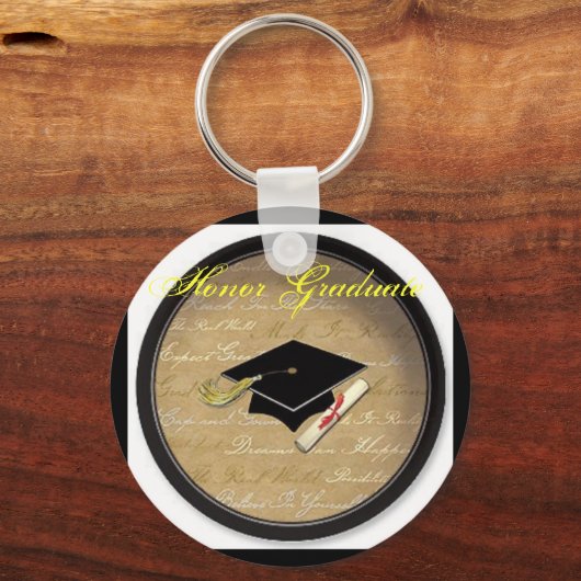 Abschluss-Hut, Honorar-Absolvent Schlüsselanhänger (Vorderseite)