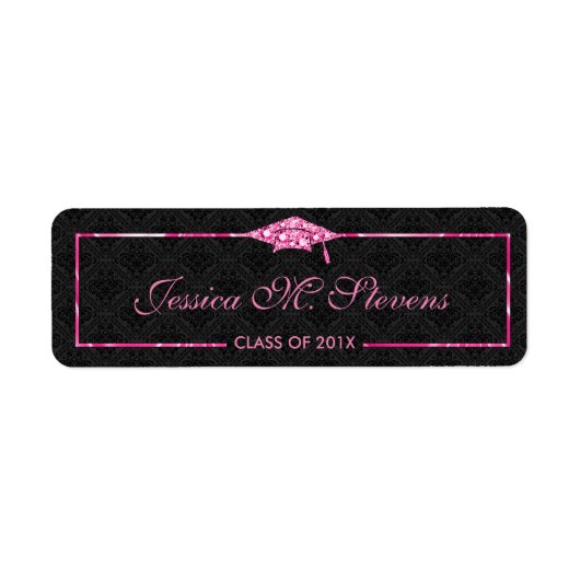 Abschluss-Hut mit rosa Rahmen (Vorne)