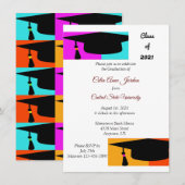 Abschluss Hut & Tassel Grad Einladung (Vorne/Hinten)