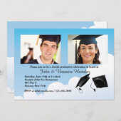 Abschluss-Hut-Wurf-Foto-Einladung Einladung (Vorne/Hinten)