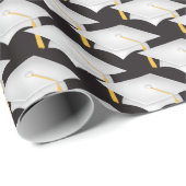 Abschluss-Hüte mit Goldklumpen Geschenkpapier (Rolleneckpunkt)