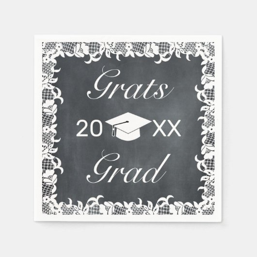 Abschluss-Hutkappe für Schwarzweiß-Spitzen Serviette (Vorderseite)