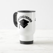 Abschluss-Hutvaledictorian-Kopf des Reisebecher (Vorderseite Links)