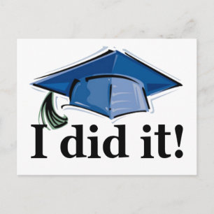 Abschluss I tat es! Ankündigungspostkarte