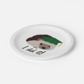 Abschluss-Igels-Platten-Grün Pappteller (Schrägansicht)