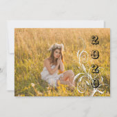 Abschluss im hellen Holzländstil Einladung (Vorderseite)