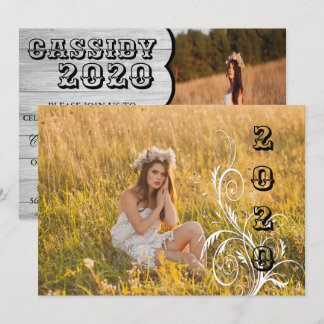 Abschluss im hellen Holzländstil Einladung