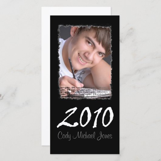 Abschluss im Schwarzweiß-Grundge-Stil laden ein (Vorne/Hinten)