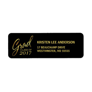 Abschluss-Imitat-Goldfolien-elegante Handschrift