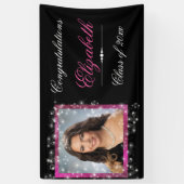 Abschluss, Imitate Glitzer funkeln, Rosa/CUSTOM Banner (Vertikal)