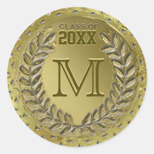 Abschluss Imitate Gold Foil Look Runder Aufkleber (Vorderseite)